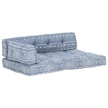 vidaXL Μαξιλάρι για Καναπέ από Παλέτες Ίντιγκο Patchwork Υφασμάτινο 120x80x39cm