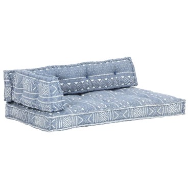 vidaXL Μαξιλάρι για Καναπέ από Παλέτες Ίντιγκο Patchwork Υφασμάτινο 120x80x39cm
