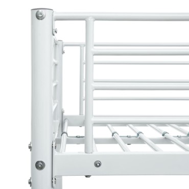 vidaXL Πλαίσιο Κουκέτας Λευκό 140x200 εκ. / 90x200 εκ. Μεταλλικό