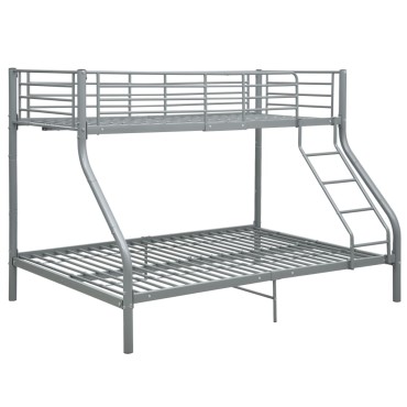 vidaXL Πλαίσιο Κουκέτας Γκρι 140x200cm / 90x200cm Μεταλλικό 1 τεμ. - Διπλό