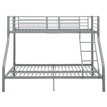 vidaXL Πλαίσιο Κουκέτας Γκρι 140x200cm / 90x200cm Μεταλλικό 1 τεμ. - Διπλό