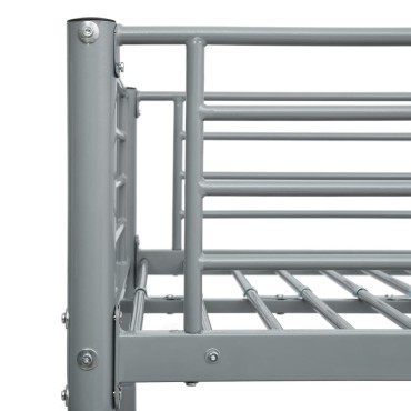 vidaXL Πλαίσιο Κουκέτας Γκρι 140x200cm / 90x200cm Μεταλλικό 1 τεμ. - Διπλό