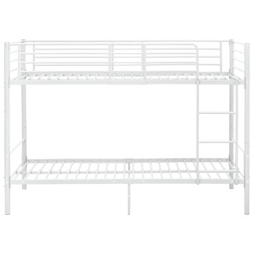 vidaXL Κουκέτα Λευκή 90x200cm Μεταλλική 1 τεμ. - Μονό