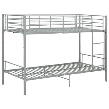 vidaXL Κουκέτα Γκρι 90x200cm Μεταλλική 1 τεμ. - Μονό