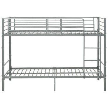 vidaXL Κουκέτα Γκρι 90x200cm Μεταλλική 1 τεμ. - Μονό