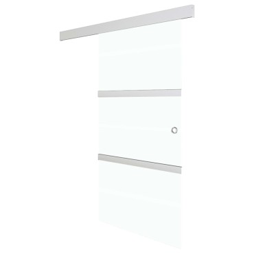 vidaXL Συρόμενη Πόρτα Ασημί 76 x 212 εκ. από Γυαλί ESG / Αλουμίνιο