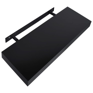 vidaXL Ράφια Τοίχου 2 τεμ. Μαύρα 40x20x3,8cm