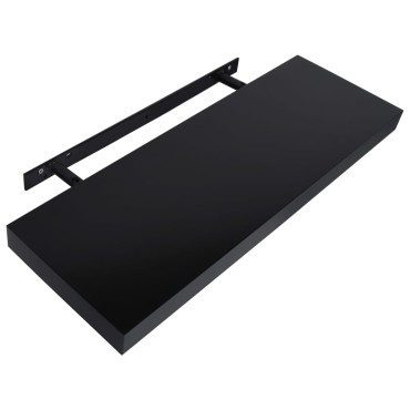 vidaXL Ράφια Τοίχου 2 τεμ. Μαύρα 60x20x3,8cm