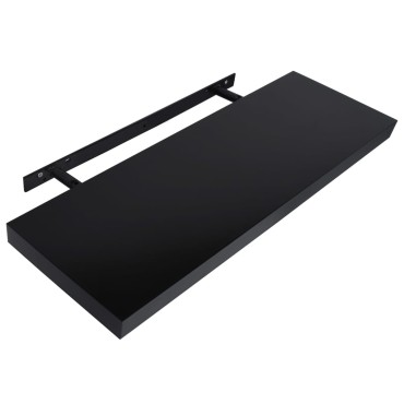 vidaXL Ράφια Τοίχου 2 τεμ. Μαύρα 100x20x3,8cm