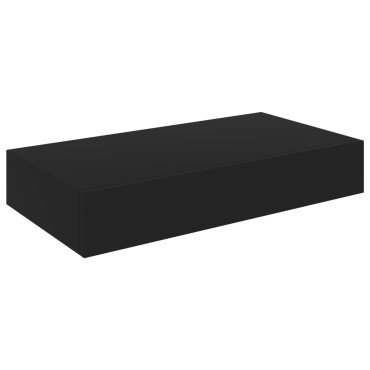 vidaXL Ράφι Τοίχου με Συρτάρι Μαύρο 48x25x8cm από MDF 1 τεμ.