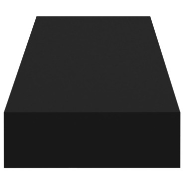 vidaXL Ράφι Τοίχου με Συρτάρι Μαύρο 80x25x8cm MDF 1 τεμ.
