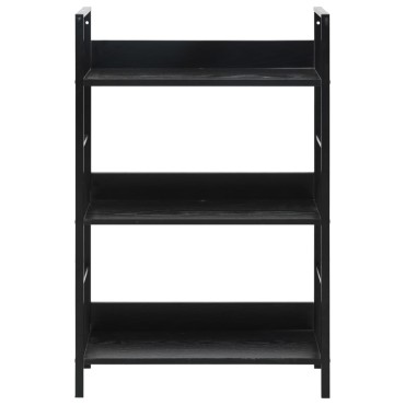 vidaXL Ραφιέρα 3 Επιπέδων Μαύρη 60x27,6x90,5cm Επεξεργασμένο Ξύλο 1 τεμ.
