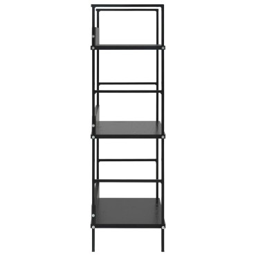 vidaXL Ραφιέρα 3 Επιπέδων Μαύρη 60x27,6x90,5cm Επεξεργασμένο Ξύλο 1 τεμ.