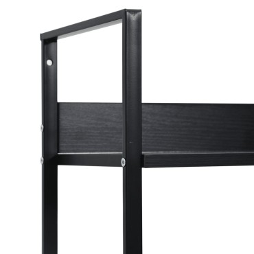 vidaXL Ραφιέρα 3 Επιπέδων Μαύρη 60x27,6x90,5cm Επεξεργασμένο Ξύλο 1 τεμ.