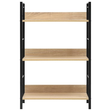 vidaXL Ραφιέρα 3 Επιπέδων Δρυς 60x27,6x90,5cm Επεξεργασμένο Ξύλο 1 τεμ.