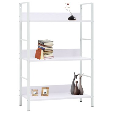 vidaXL Ραφιέρα 3 Επιπέδων Λευκή 60x27,6x90,5cm Επεξεργασμένο Ξύλο 1 τεμ.