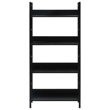 vidaXL Ραφιέρα 4 Επιπέδων Μαύρη 60x27,6x124,5cm Επεξεργασμένο Ξύλο 1 τεμ.