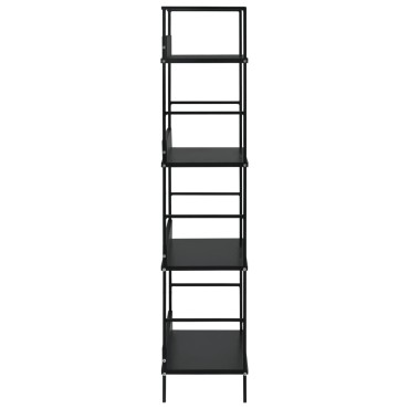 vidaXL Ραφιέρα 4 Επιπέδων Μαύρη 60x27,6x124,5cm Επεξεργασμένο Ξύλο 1 τεμ.