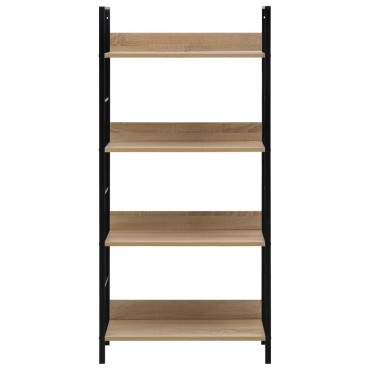 vidaXL Ραφιέρα 4 Επιπέδων Δρυς 60x27,6x124,5cm Επεξεργασμένο Ξύλο 1 τεμ.