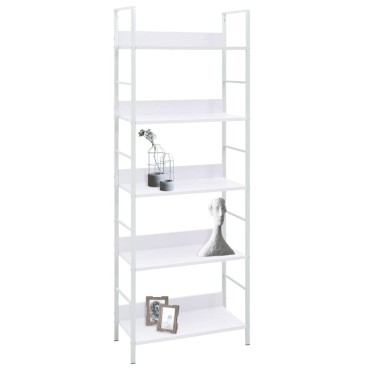 vidaXL Ραφιέρα 5 Επιπέδων Λευκή 60x27,6x158,5cm Επεξεργασμένο Ξύλο 1 τεμ.