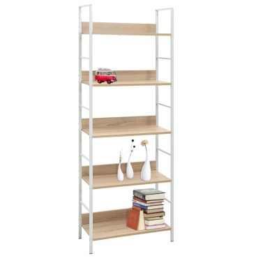 vidaXL Ραφιέρα 5 Επιπέδων Δρυς 60x27,6x158,5cm Επεξεργασμένο Ξύλο 1 τεμ.