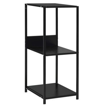 vidaXL Ραφιέρα Ίσια Μικρή Μαύρη 33,5x39,6x79,7cm Επεξ. Ξύλο 1 τεμ.