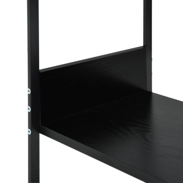 vidaXL Ραφιέρα Ίσια Μικρή Μαύρη 33,5x39,6x79,7cm Επεξ. Ξύλο 1 τεμ.