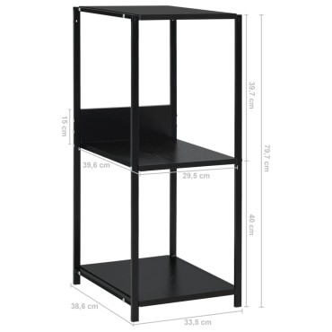 vidaXL Ραφιέρα Ίσια Μικρή Μαύρη 33,5x39,6x79,7cm Επεξ. Ξύλο 1 τεμ.