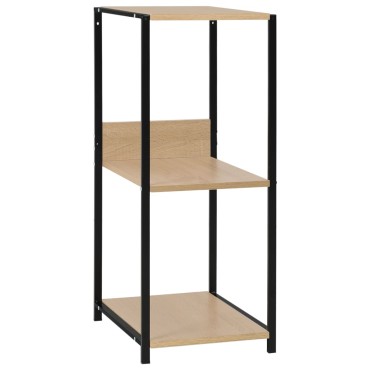 vidaXL Ραφιέρα Ίσια Μικρή Μαύρη/Δρυς 33,5x39,6x79,7cm Επεξ. Ξύλο 1 τεμ.