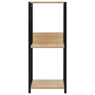 vidaXL Ραφιέρα Ίσια Μικρή Μαύρη/Δρυς 33,5x39,6x79,7cm Επεξ. Ξύλο 1 τεμ.