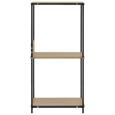 vidaXL Ραφιέρα Ίσια Μικρή Μαύρη/Δρυς 33,5x39,6x79,7cm Επεξ. Ξύλο 1 τεμ.