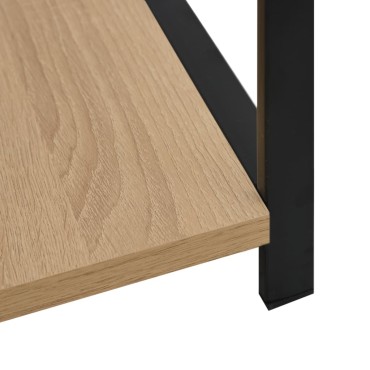 vidaXL Ραφιέρα Ίσια Μικρή Μαύρη/Δρυς 33,5x39,6x79,7cm Επεξ. Ξύλο 1 τεμ.