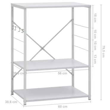 vidaXL Ντουλάπι Φούρνου Μικροκυμάτων Λευκό 60x39,6x79,5 εκ. Επεξ. Ξύλο