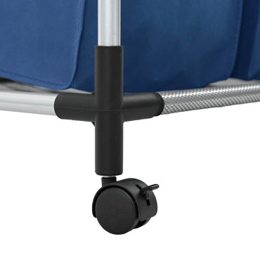 vidaXL Καλάθι Διαχωρισμού Απλύτων με 3 Σάκους Μπλε από Ατσάλι