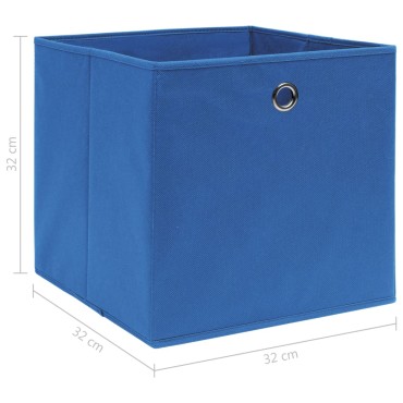 vidaXL Κουτιά Αποθήκευσης 4 τεμ. Μπλε 32 x 32 x 32 εκ. Υφασμάτινα