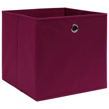 vidaXL Κουτιά Αποθήκευσης 10 τεμ. Σκ. Κόκκινα 32x32x32 εκ. Υφασμάτινα