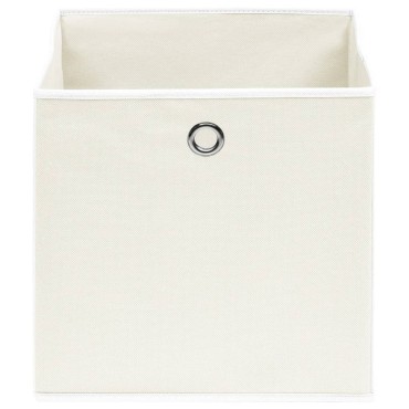 vidaXL Κουτιά Αποθήκευσης 4 τεμ. Λευκά 32 x 32 x 32 εκ. Υφασμάτινα