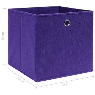 vidaXL Κουτιά Αποθήκευσης 10 τεμ. Μοβ 32 x 32 x 32 εκ. Υφασμάτινα