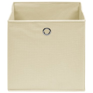 vidaXL Κουτιά Αποθήκευσης 4 τεμ. Κρεμ 32 x 32 x 32 εκ. Υφασμάτινα