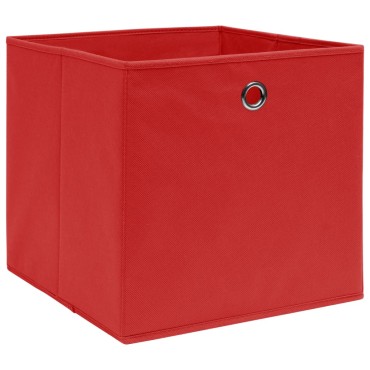 vidaXL Κουτιά Αποθήκευσης 10 τεμ. Κόκκινα 32 x 32 x 32 εκ. Υφασμάτινα