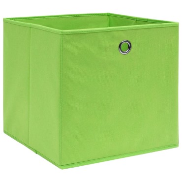 vidaXL Κουτιά Αποθήκευσης 10 τεμ. Πράσινα 32 x 32 x 32 εκ. Υφασμάτινα