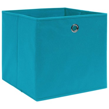 vidaXL Κουτιά Αποθήκευσης 10 τεμ. Γαλάζια 32 x 32 x 32 εκ. Υφασμάτινα