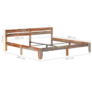 vidaXL Σκελετός Κρεβατιού Χωρίς Στρώμα 200x200 εκ Μασίφ Ξύλο