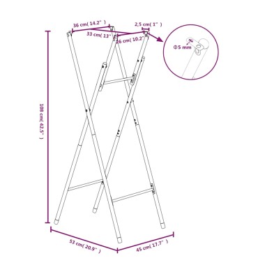 vidaXL Πόδια Τραπεζιού Μπαρ Πτυσσόμενα Ασημί 45x53x108cm Γαλβ. Χάλυβας 1 τεμ.