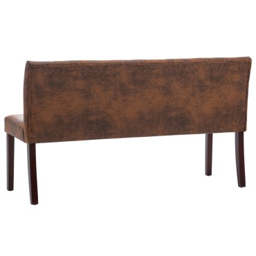 vidaXL Παγκάκι Καφέ από Συνθετικό Καστόρι 148,5x52x84,5cm 1 τεμ.