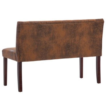 vidaXL Παγκάκι Καφέ από Συνθετικό Καστόρι 120x52x84,5cm 1 τεμ.