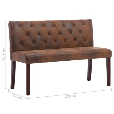 vidaXL Παγκάκι Καφέ από Συνθετικό Καστόρι 120x52x84,5cm 1 τεμ.