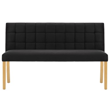 vidaXL Παγκάκι Μαύρο Βελούδινο 140x56x86cm 1 τεμ.