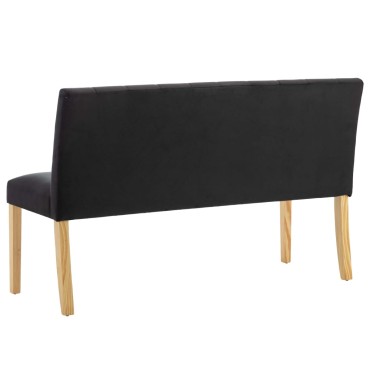 vidaXL Παγκάκι Μαύρο Βελούδινο 140x56x86cm 1 τεμ.