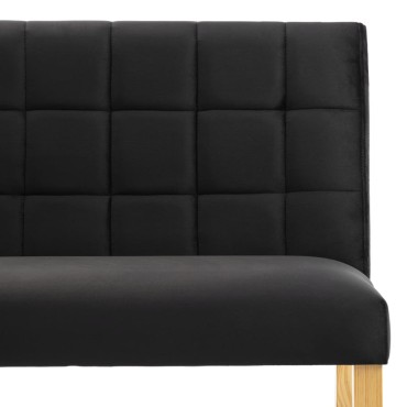 vidaXL Παγκάκι Μαύρο Βελούδινο 140x56x86cm 1 τεμ.